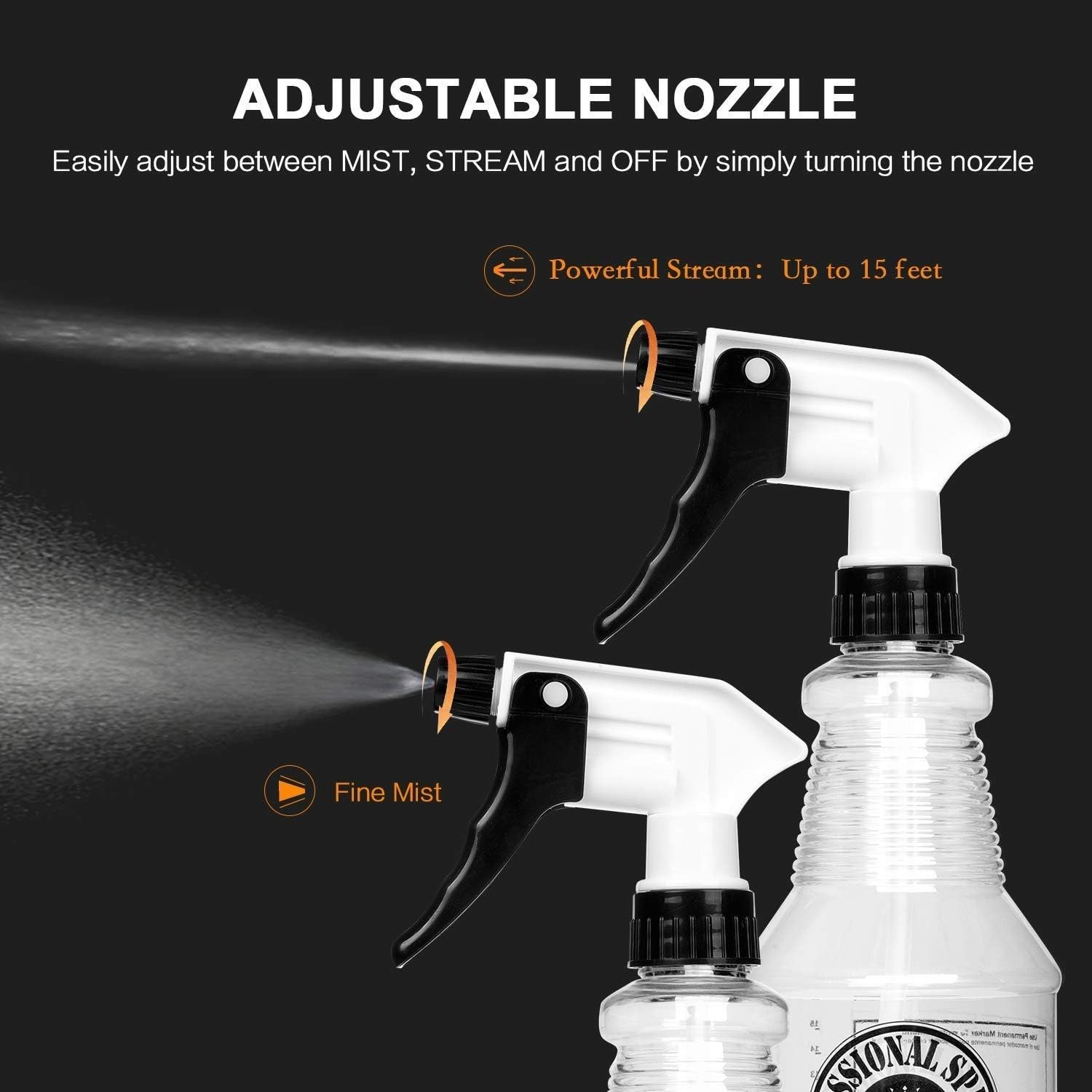 Plastic Spray Bottle 24oz 3 Pack for Cleaning Solutions, Car Detailing Care, …