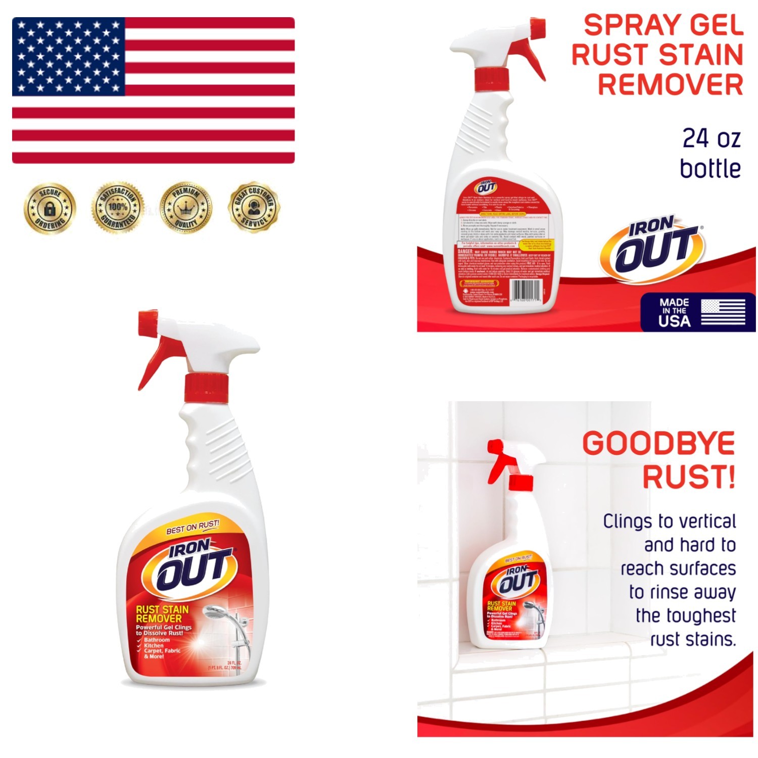 Fragrance-Free Rust Stain Remover Gel – 24oz for Indoor & Outdoor Cleaning