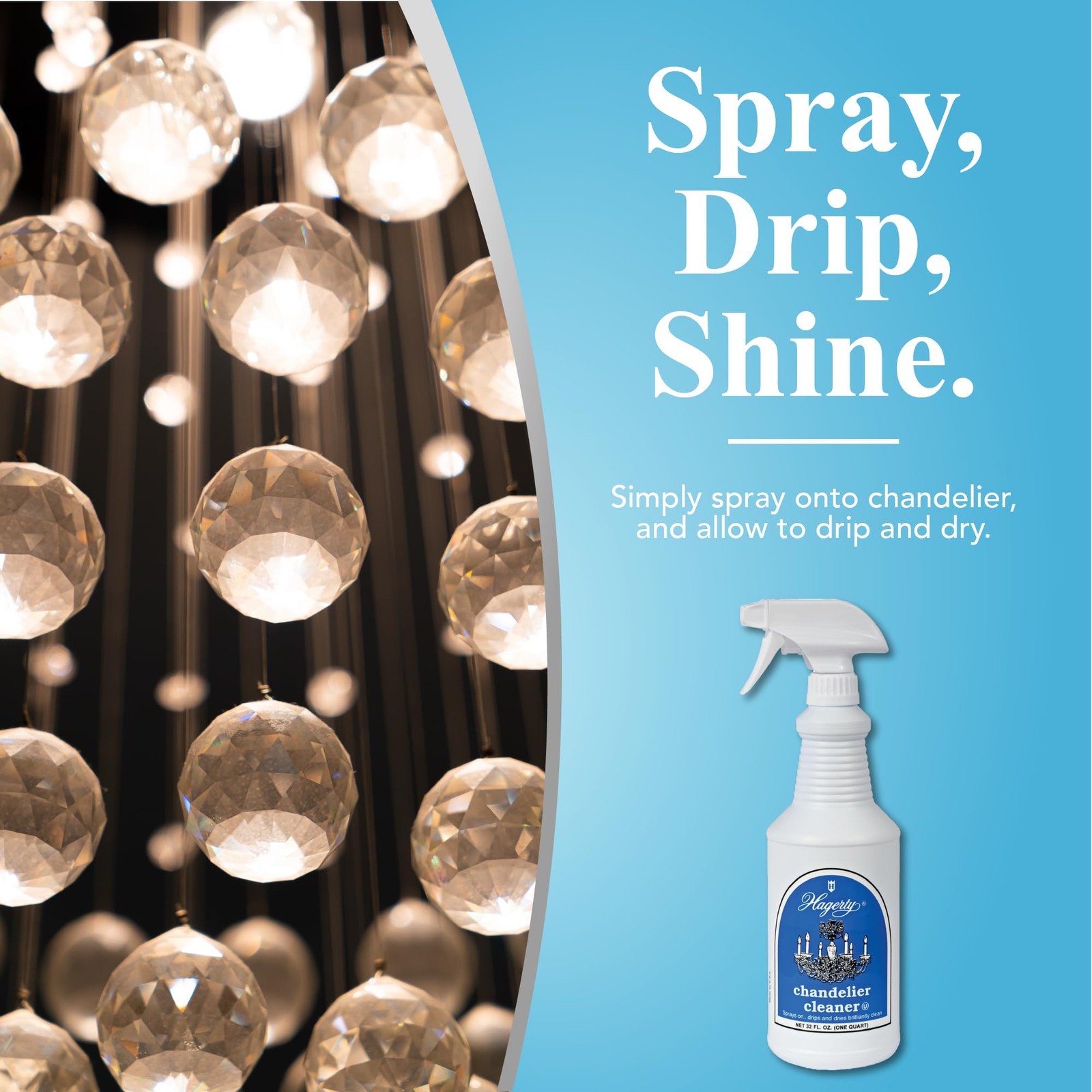 Chandelier Cleaner – Spray On Chandelier Cleaner Drip Dry Spray No Wipe – Cry…