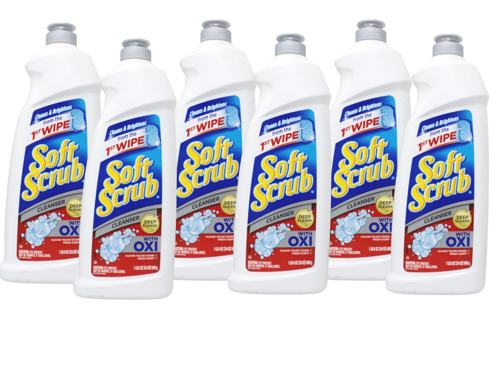Soft Scrub Multi-Purpose Cleanser with OXI, Surface Cleaner, 24 Ounce – 6 Pack