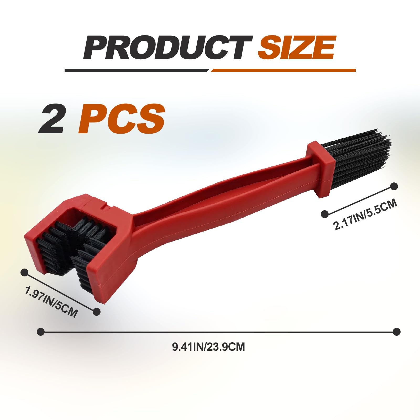 2 Pcs Motorcycle Chain Washer Bike Chain Scrubbing Brush Two Head Cleaning Brush