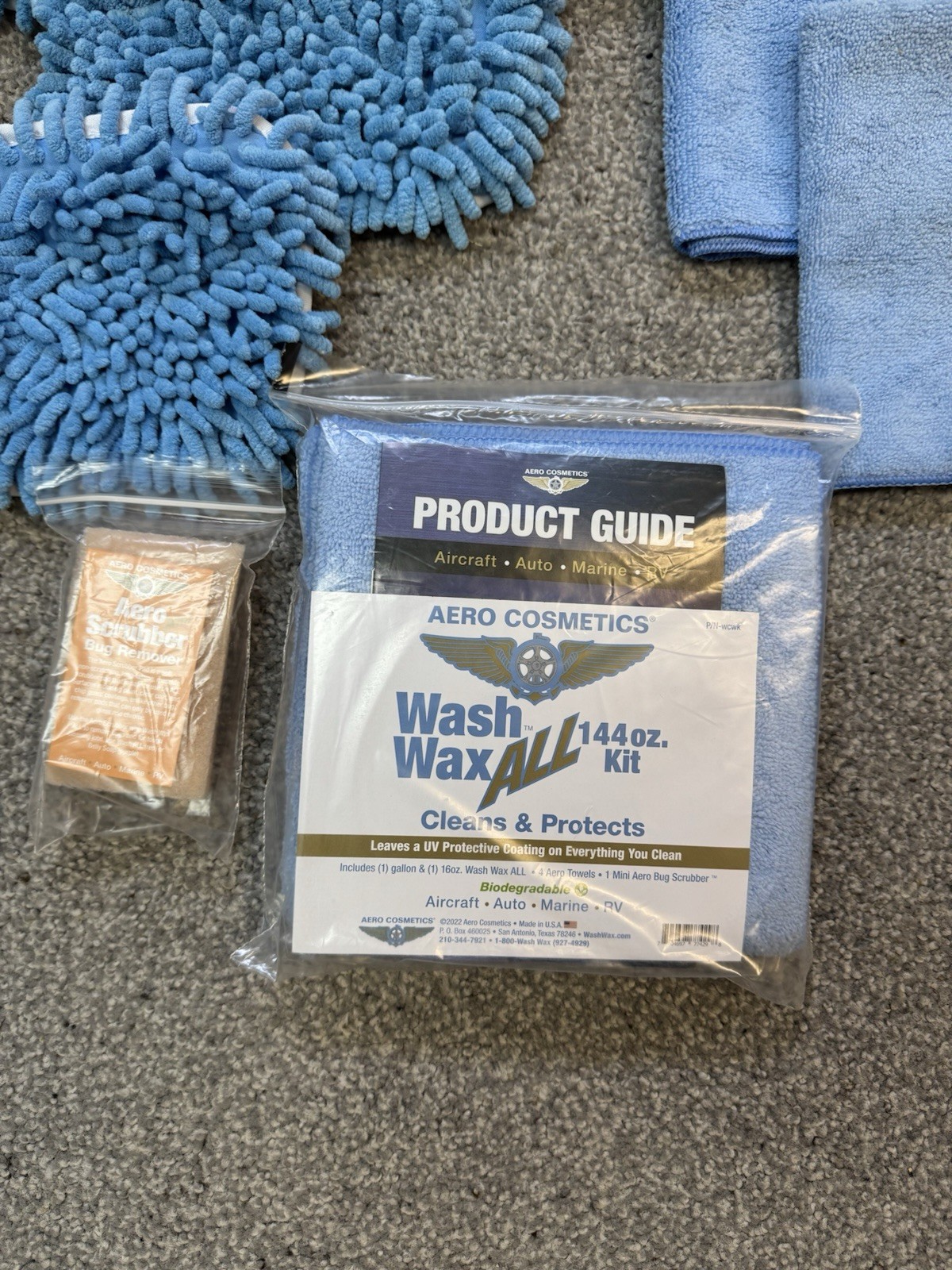 33 Piece Aero Cosmetics Waterless RV Wash Wax Gallon 2 Mop Heads 15″ & 5″ Bucket