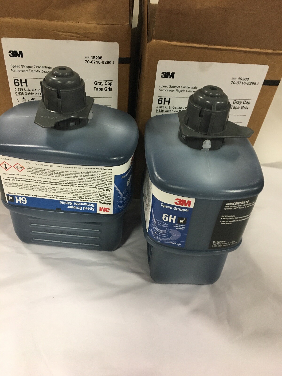 3M 6H Floor Speed Stripper Concentrate Size 2L,Blue Lot Of 2 Bottles Gray Cap