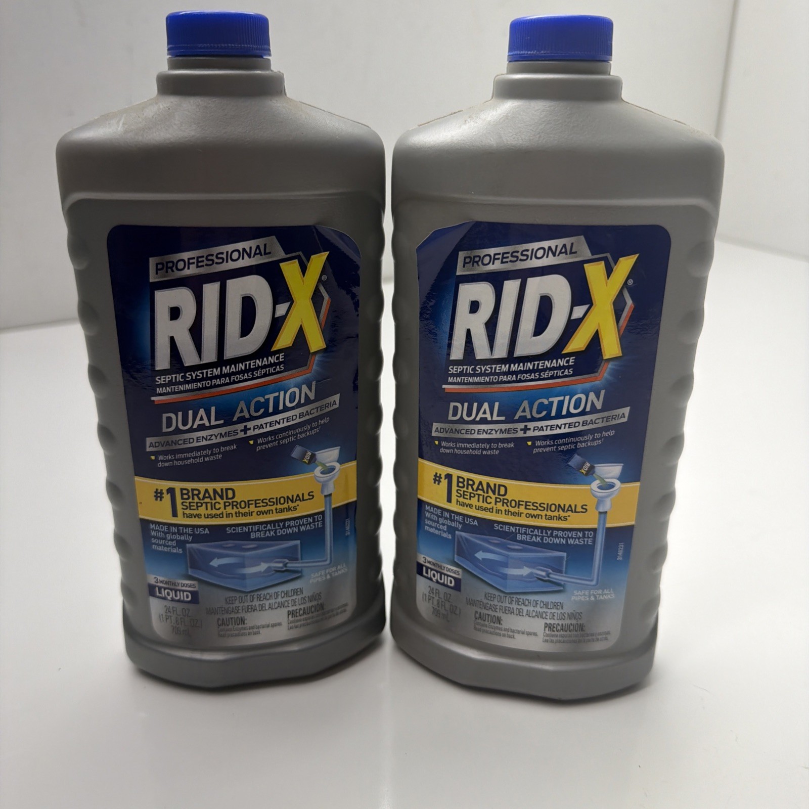 2 PACK RID-X Professional Septic Treatment, 3 Month Supply of Liquid, 24Oz each