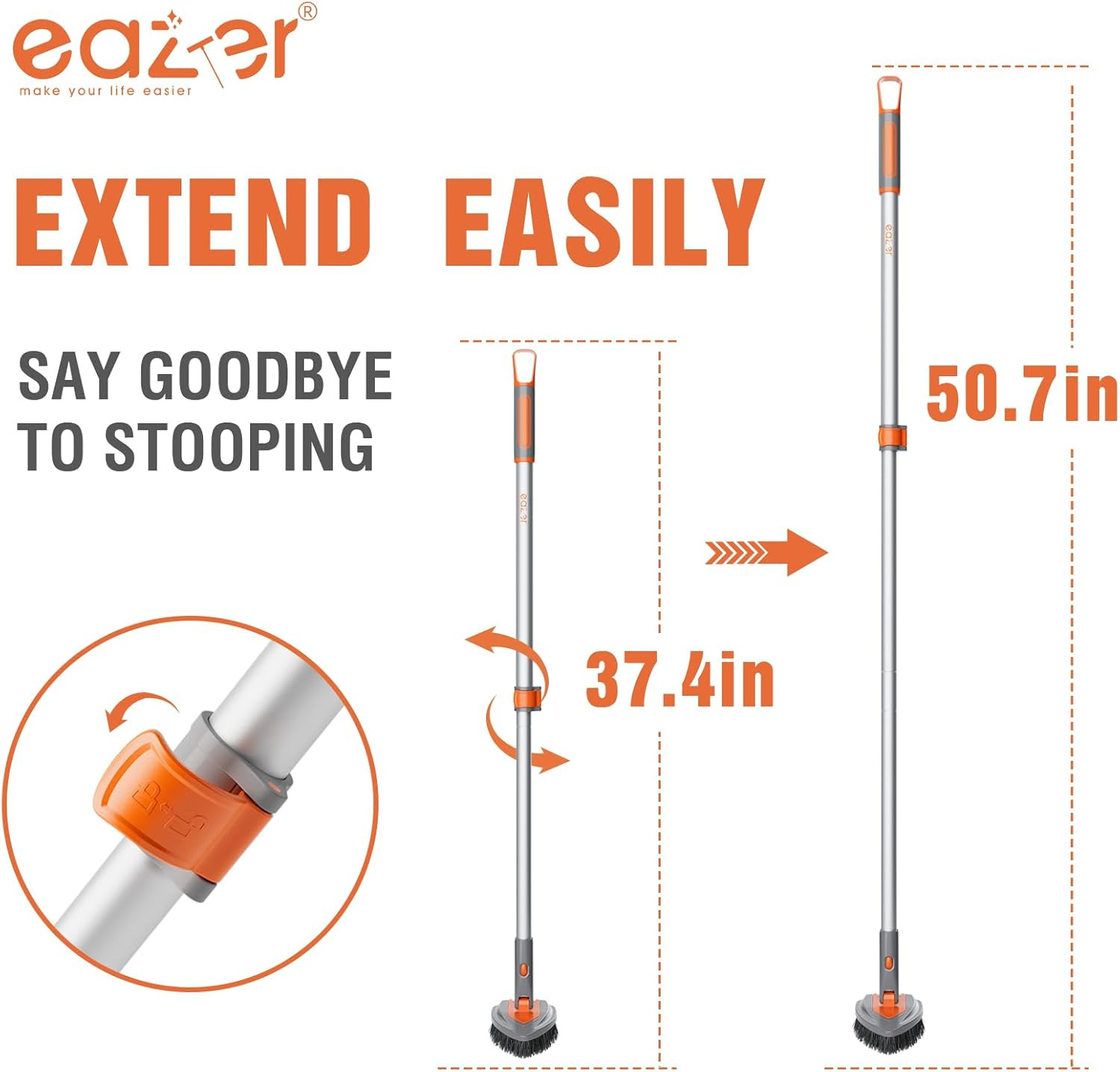 4-In-1 Long-Handled Tub Scrubber-Versatile Bathroom Cleaning Brush with Shower S