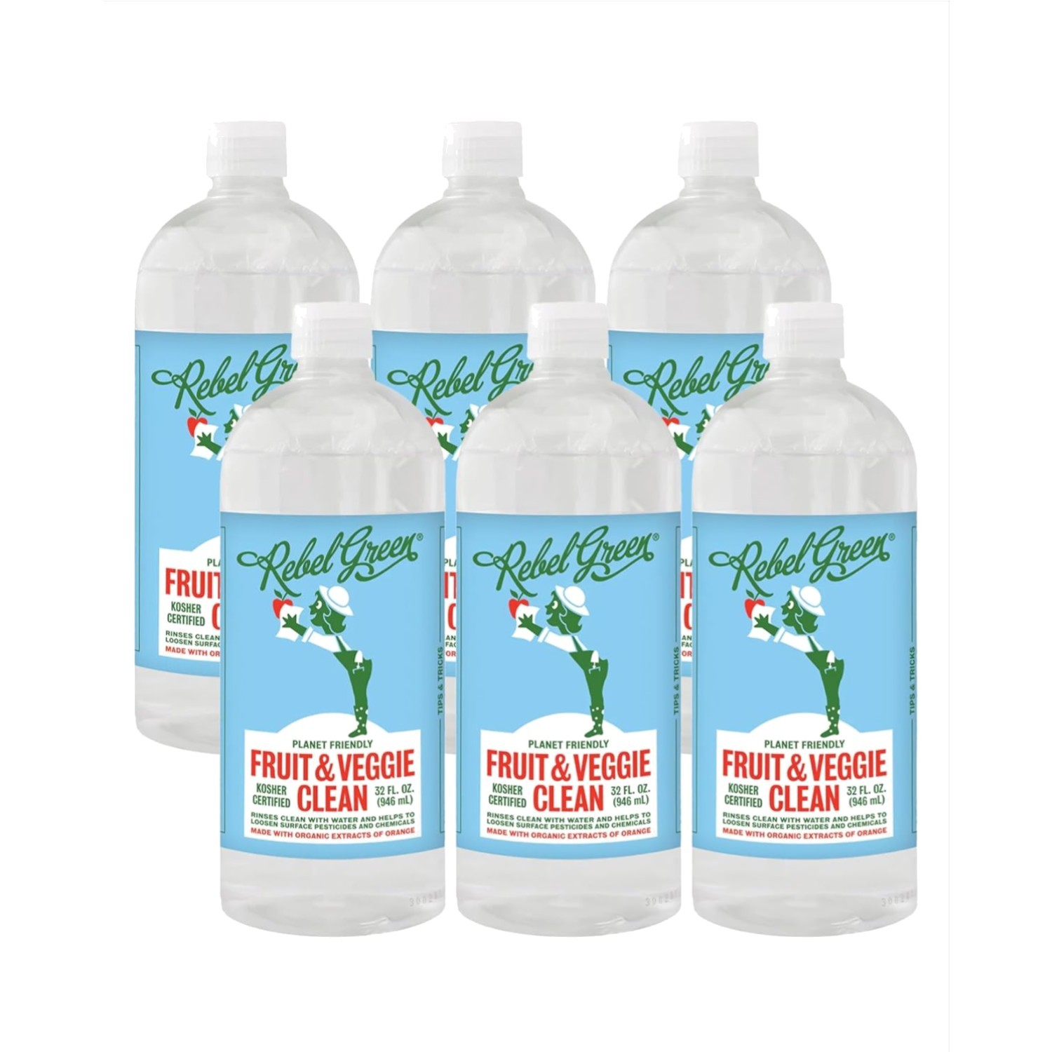 Effective & Safe Fruit Wash – 34 Fl Oz, Pack of 6 – Natural Ingredients