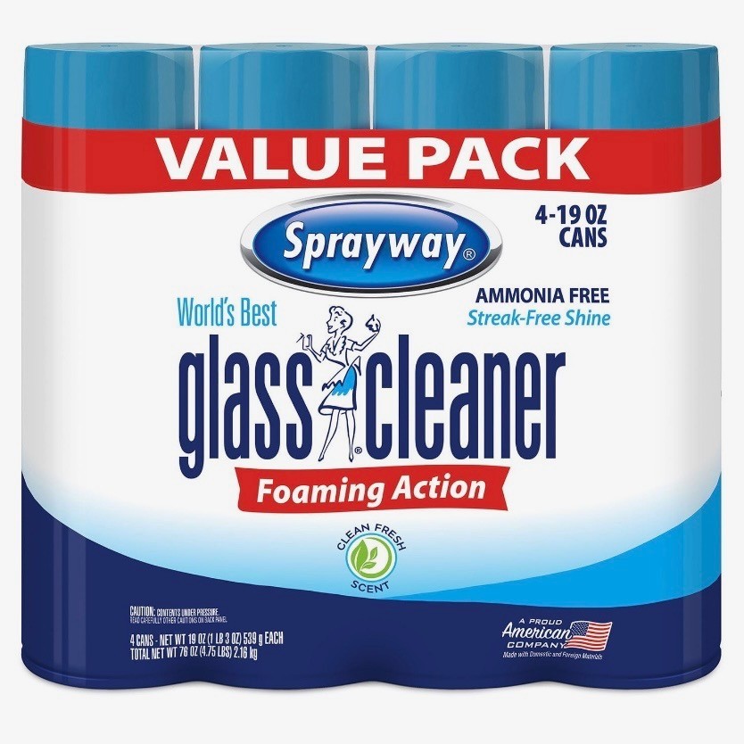 Sprayway SW050-12 Glass Cleaner 19oz Case of 12 Streak Free Aerosol Cleaning