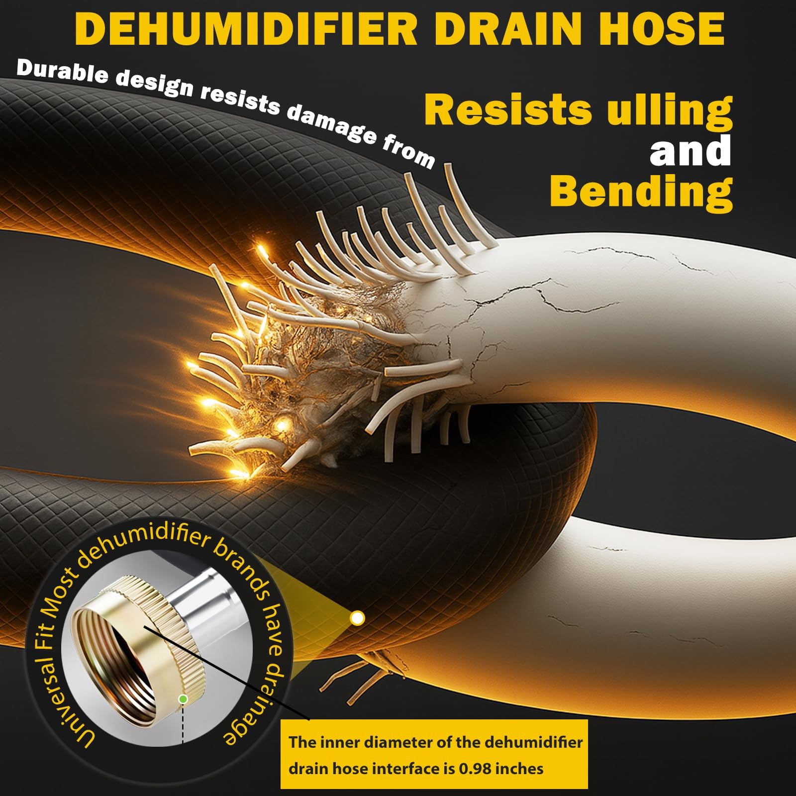 EOUOBOMO 20FT Dehumidifier Drain Hose with 3/4 Inch FHT LeakProof and RustRes…