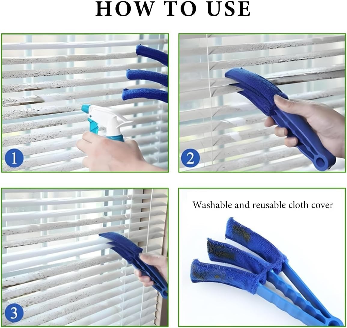 Washable Blind Cleaner Tool Set for Effortless Dusting of Hard-to- Areas