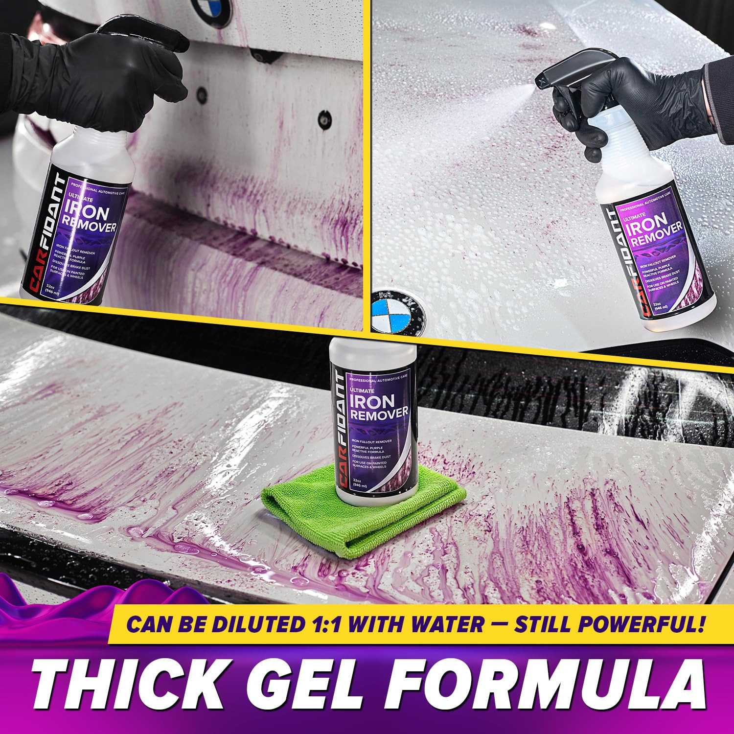Iron Remover Car Detailing – Iron Decon Spray, Pulls Out Brake Dust, Rust & F…