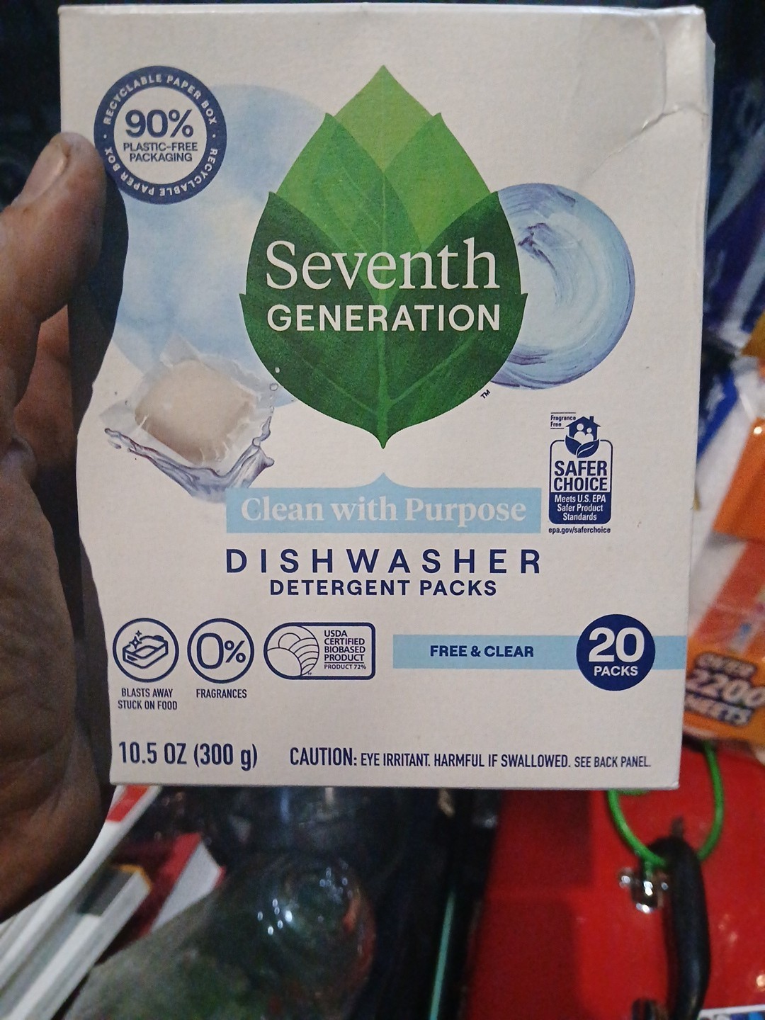 Seventh Generation Dishwasher Detergent Packets – Free & Clear 20 Ct