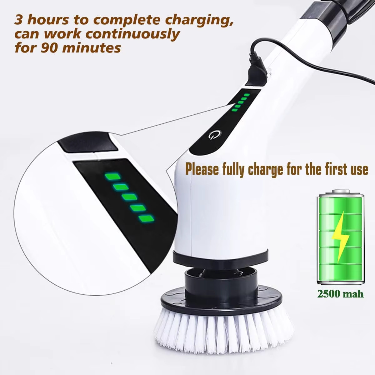 CORDLESS CLEANING Spin Scrubber Reaches Grime Fast for Bathroom Kitchen Mop