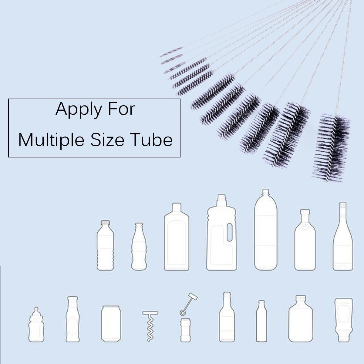 10 Pcs 8.2 Inch Tube Cleaning Brushes Nylon Cleaner Brush Long Sink Drain Pipe