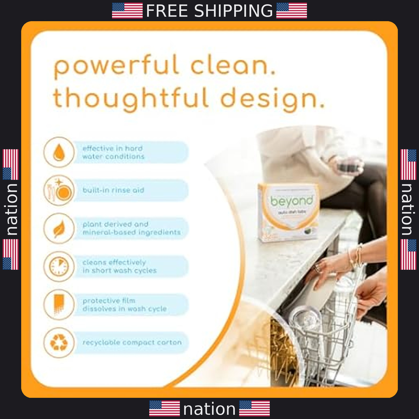 Beyond Auto Dishwasher Tablets – 32 Fragrance & Dye-Free Biobased Tabs