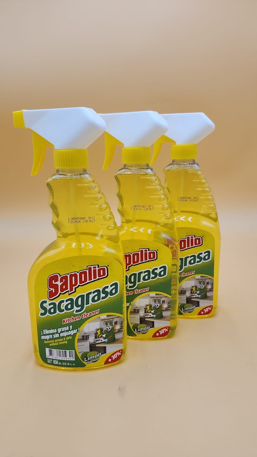 GREASE CLEANER SAPOLIO SACAGRASA LEMON – 6 PACK (22.7 oz each)