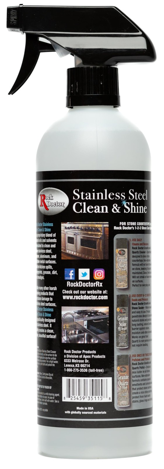 Rock Doctor Stainless Steel Cleaner Protectant 24oz Multi Surface Spray