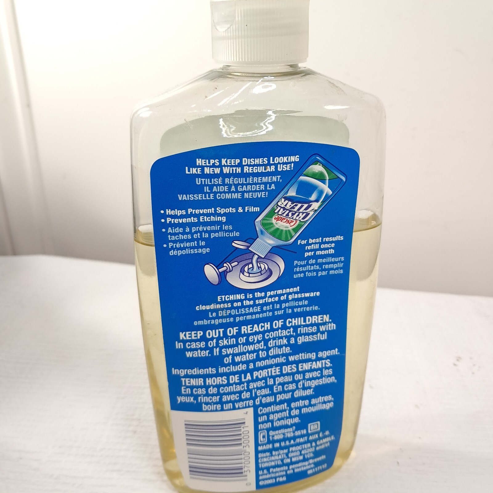 Cascade Crystal Clear Pure Rinse Formula plus Shine shield dishwasher aid 2003