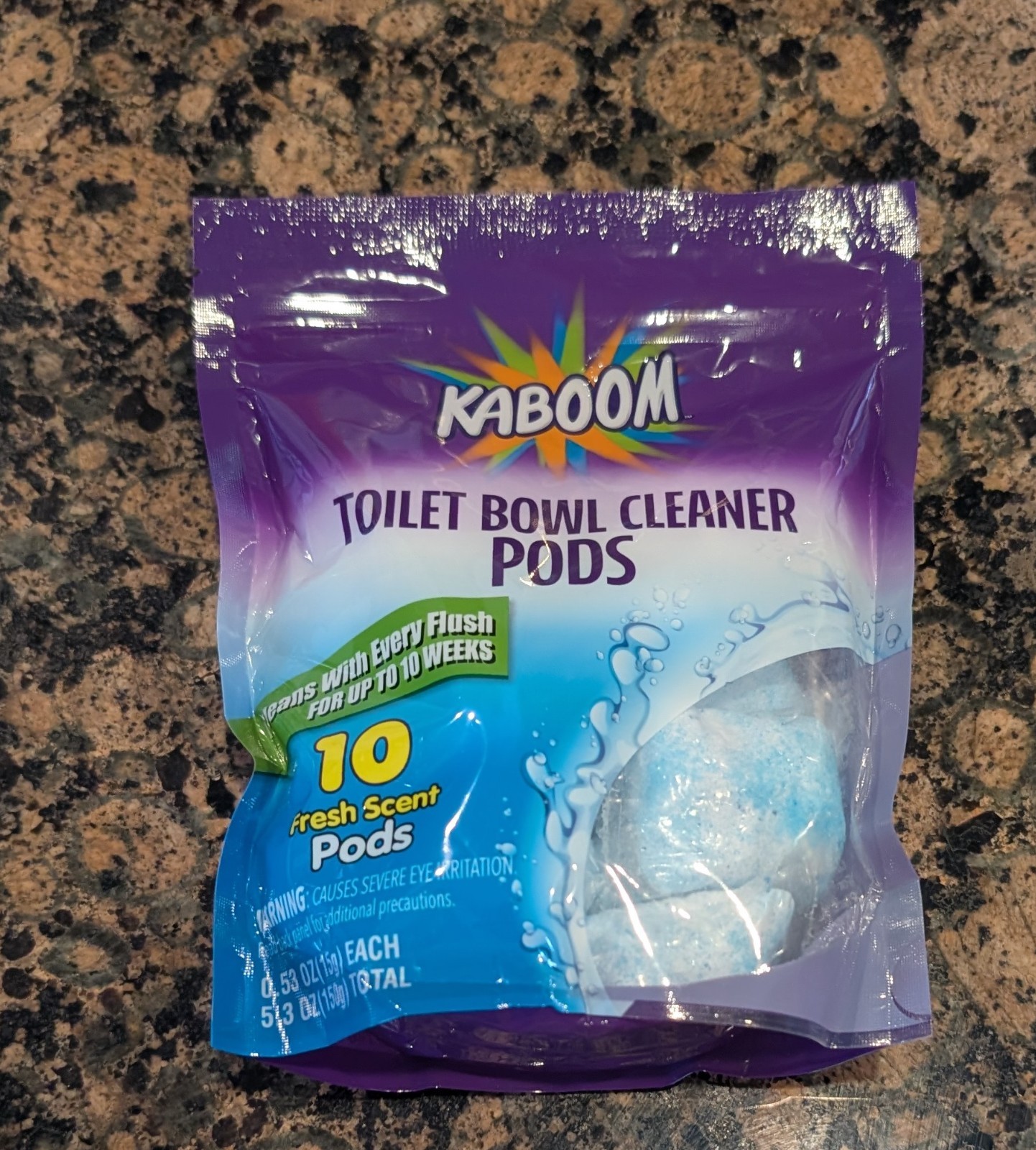 KABOOM Fresh Scent Toilet Bowl Cleaner Pods – 6 Bags (10 Pods Each), 60 Total Co