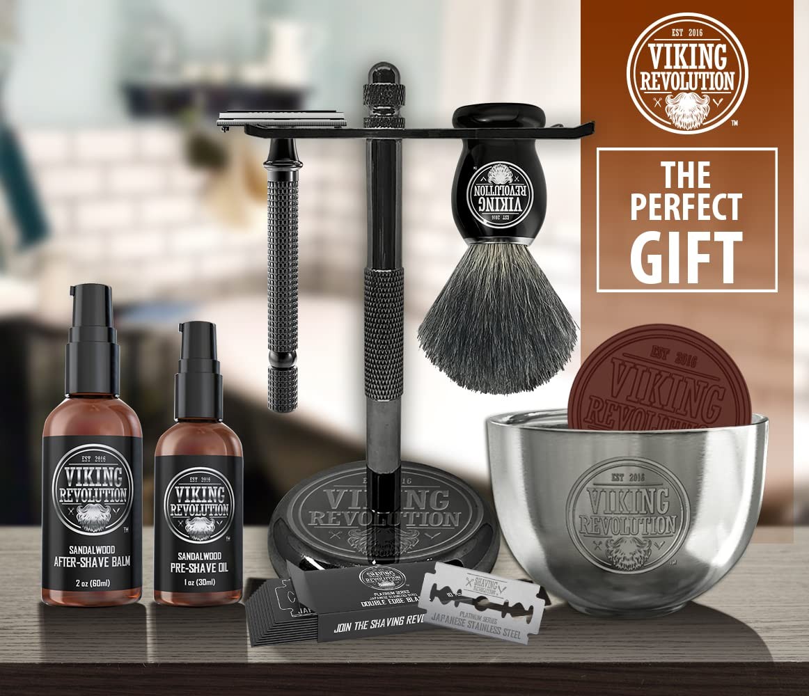 Viking Revolution Luxury Safety Razor Shaving Kit – Includes Double Edge Safet