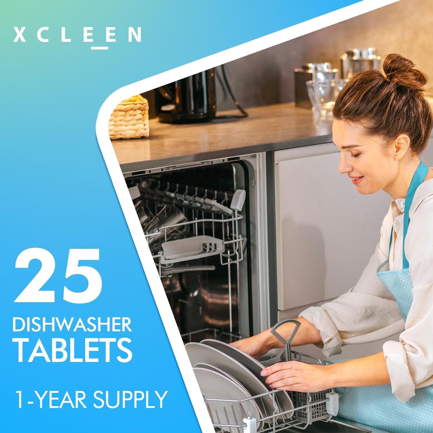 Natural Ingredients Dishwasher Cleaner Tablets – 25 Count for Easy Use