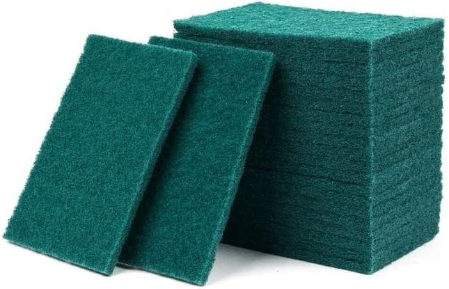 100 Pack Heavy Duty Scouring Pads 3×4 Inch – Green Scrubbing Pads, Non Scratc…