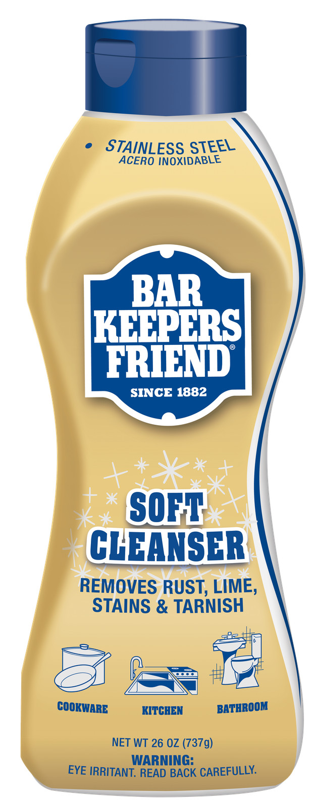 Bar Keepers Friend Soft Cleanser, 26 oz Squeeze Bottle, Citrus, 6/Carton