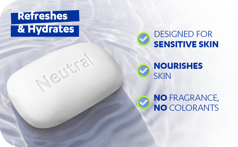 Neutral Hypoallergenic Bar Soap – Fragrance-Free & Dye-for Face & Body – Gentle