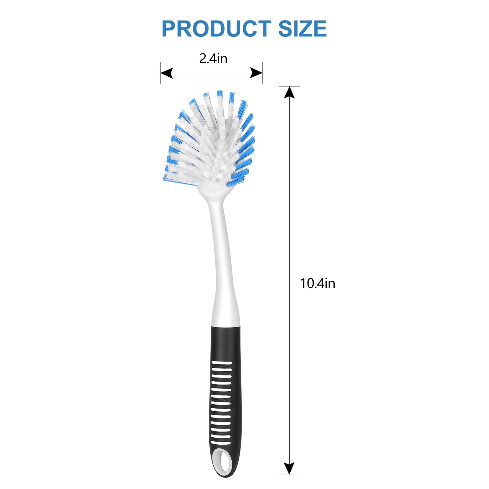 Dish Brush with Handle 2 Pack Stiff Bristles Dish Scrubber with Built-in Scraper