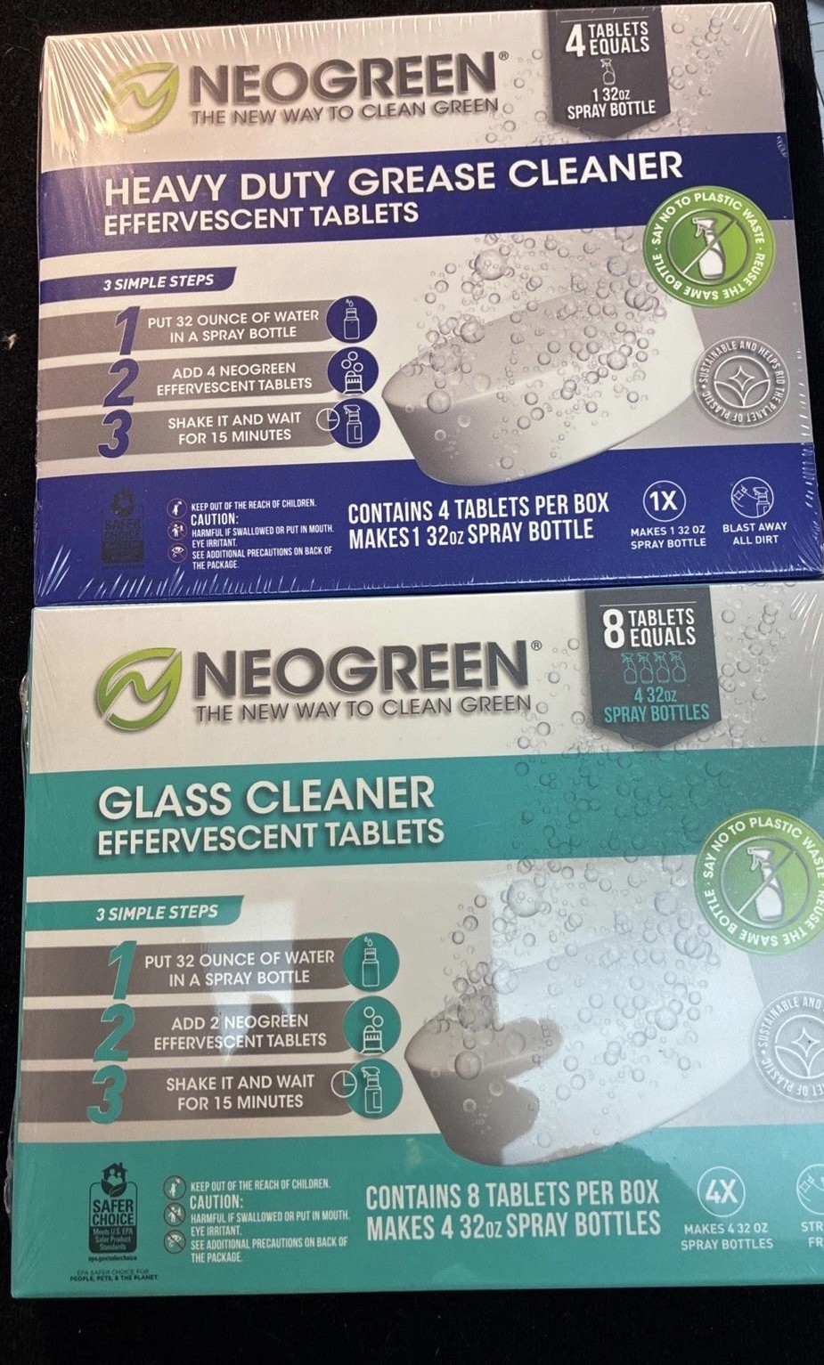 Neogreen Heavy Duty Grease Cleaner & Glass Cleaner Effervescent Tablets