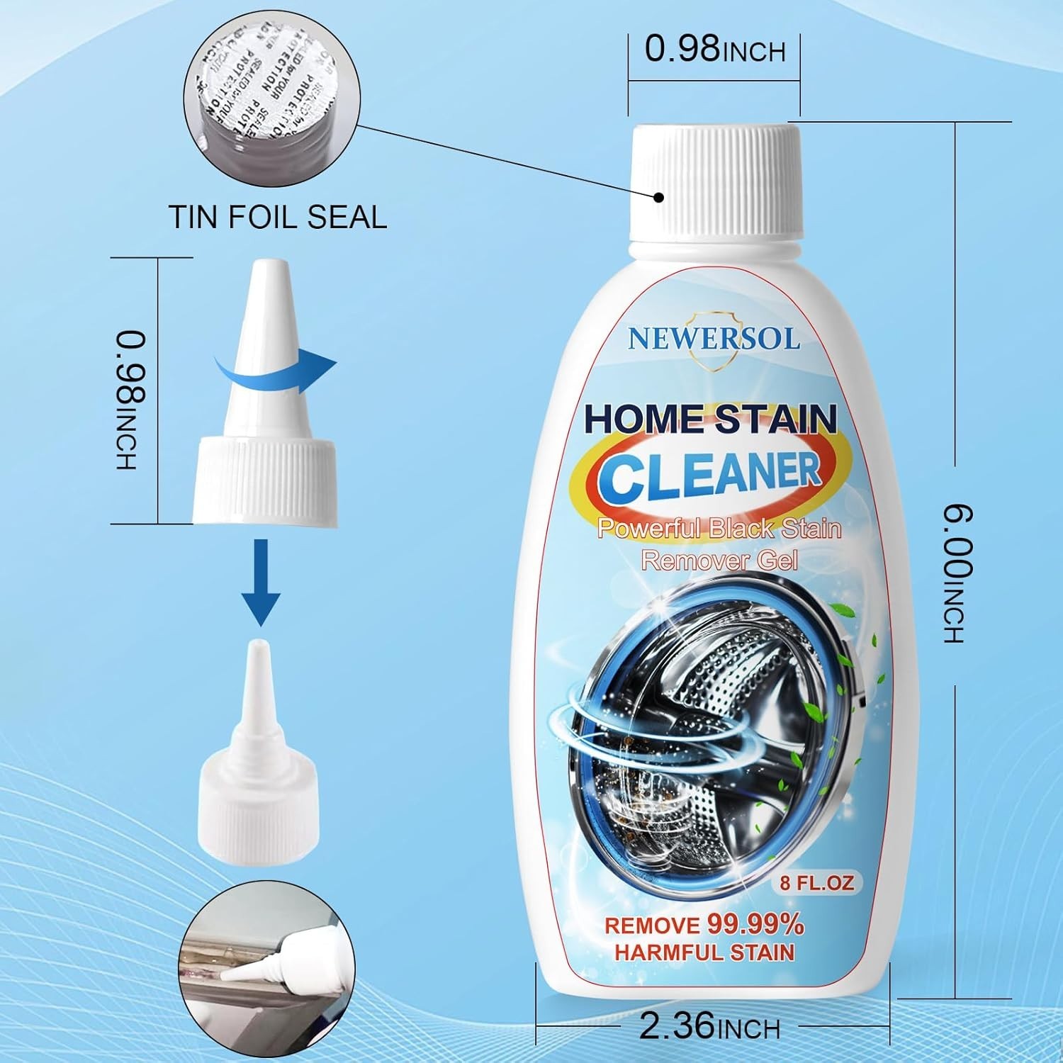 Black Stain Remover Gel Washing Machine Cleaner Front Loader Grout Cleaner Ho…