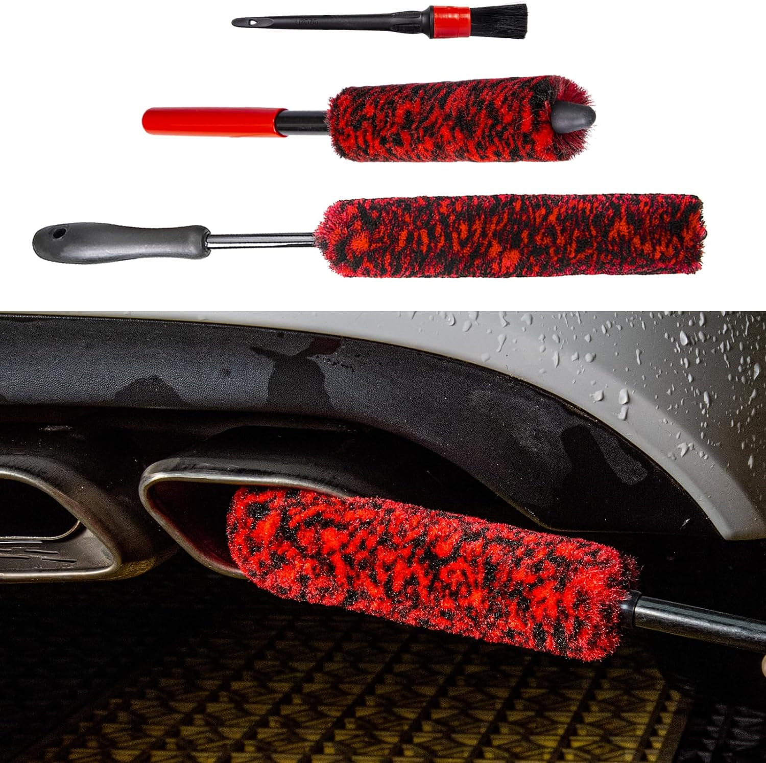 Metal Free Soft Wheel Cleaner Brush, Synthetic Wool Car Cleaning Brush, Highly W