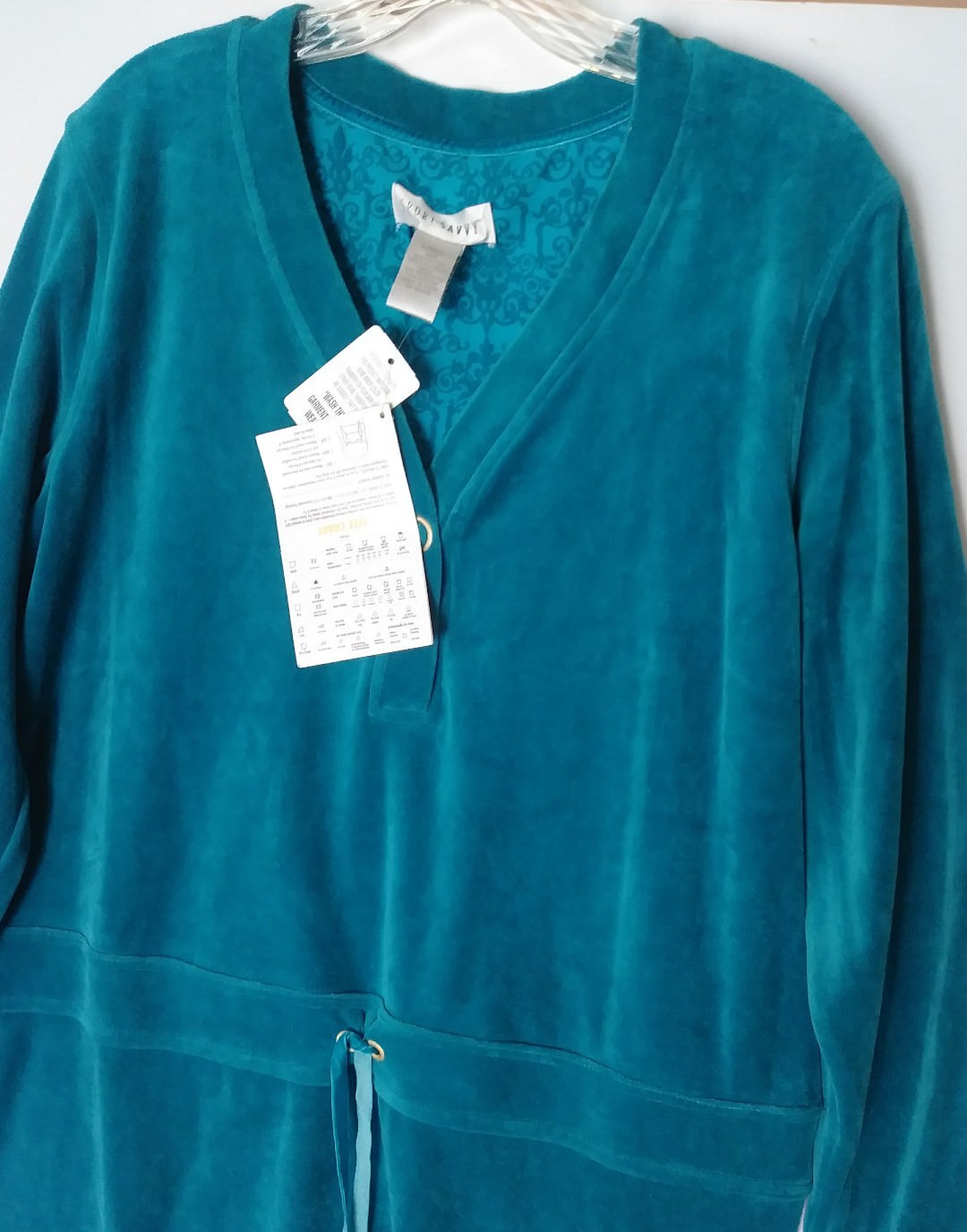 QVC SPORT SAVVY CASUAL PLUSH DRESS DARK GREEN SIZE LARGE NWT COTTON POLY VGC DR
