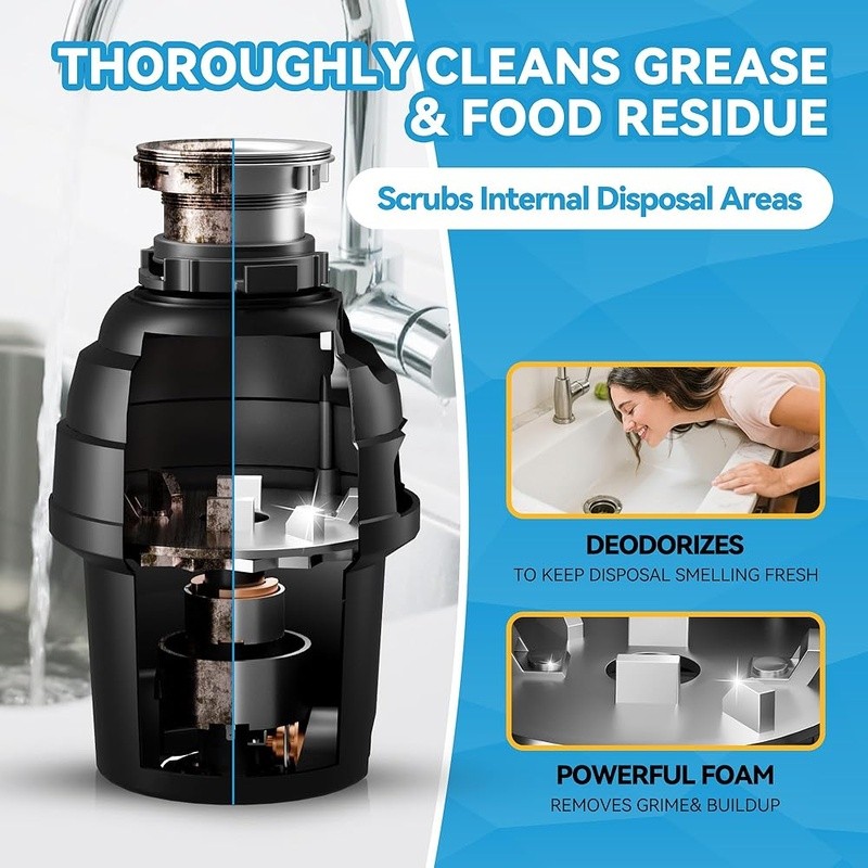 Garbage Disposal Cleaner Tablets D-Limonene Deep Clean Odor Control Citrus Fresh