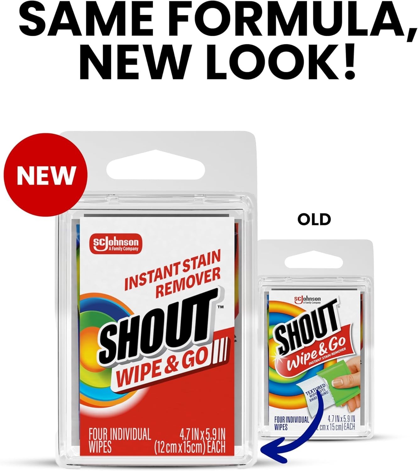 Portable Unscented Stain Remover Wipes – No Wash, Color-Safe Formula – 4 Count