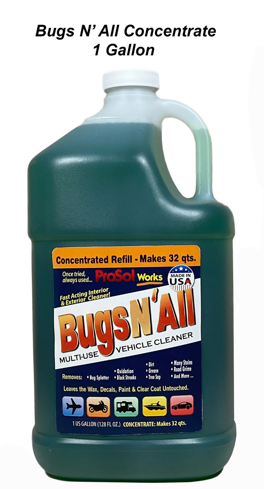 Bugs N All Multi-Use Vehicle Cleaner Concentrate (1 Gal) – BRAND NEW