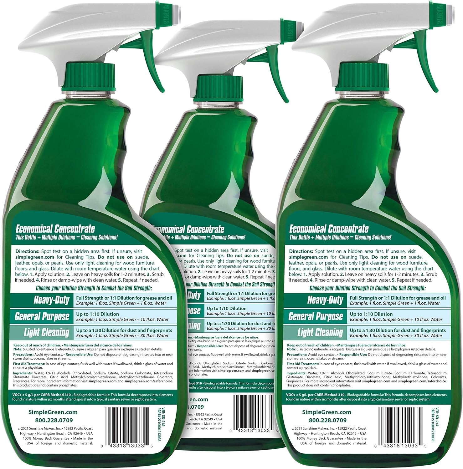 32 Fl Oz All-Purpose Cleaner Spray (Pack of 3) – Removes Dirt, Grease & Stains