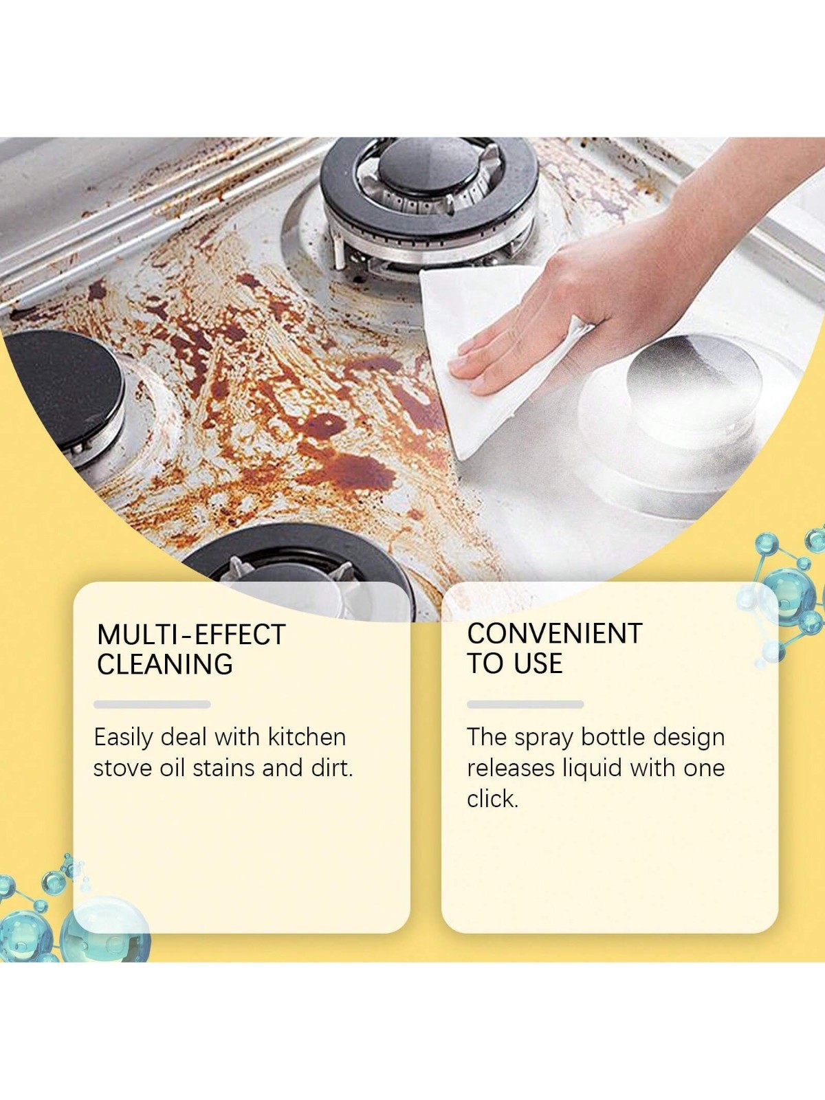 Jaysuing Kitchen Degreaser Spray 237mL (8 fl oz) Fresh Smell Multi-Effect