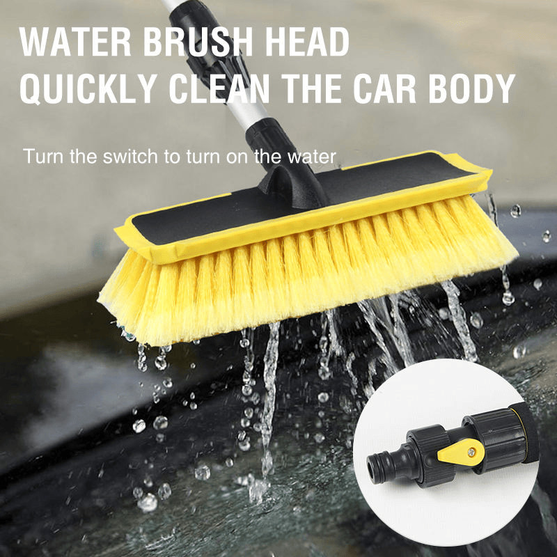 Automotive surface cleaning tool featuring a retractable elastic silicone brush