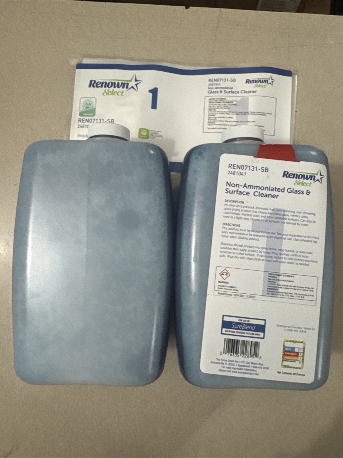 RENO7131-SB Glass & Surface Cleaner 2 X 80 Ounce 2.36 Liters