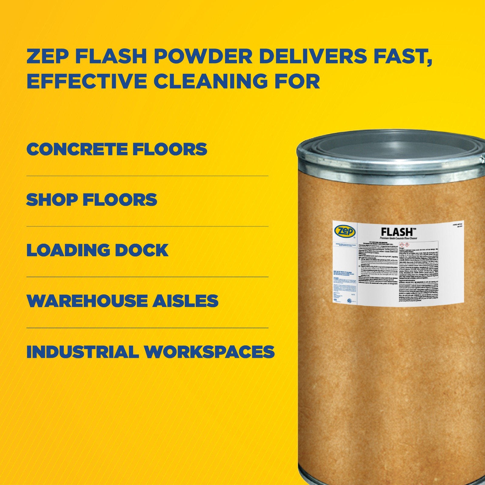 Zep Flash Powdered Concrete Floor Cleaner – 125lb (Case of 1) 72342 – Premium