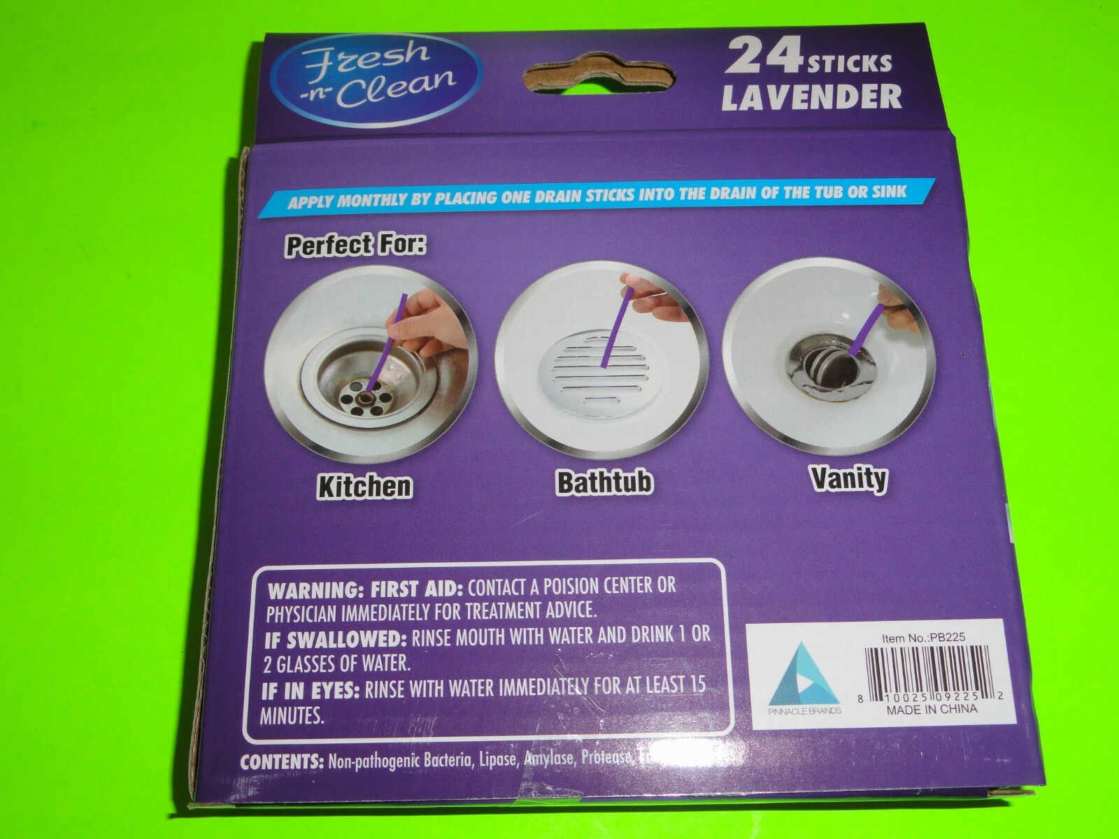 (2x) 24 PK= 48 Fresh-n-Clean LAVENDER Sink Drain Sticks Kitchen/Bath STOP ODOR