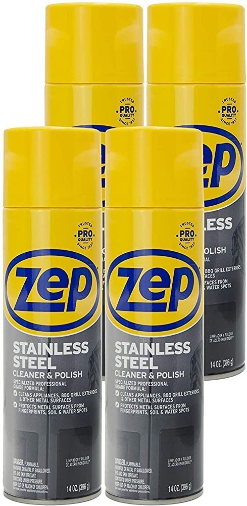 Stainless Steel Cleaner & Polish 14oz – Case of 4 – Protects Metal Surfaces, No