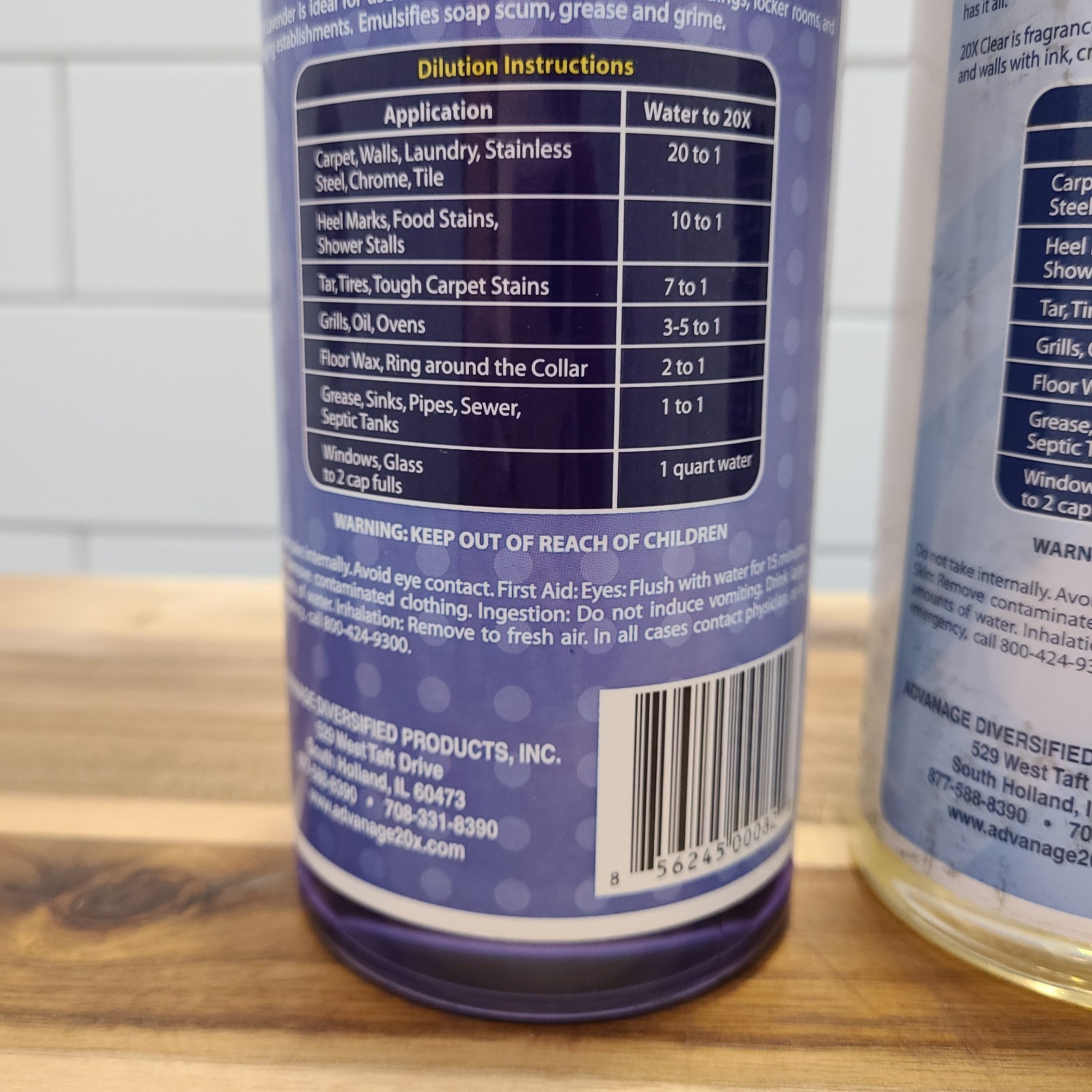 ADVANAGE 20X Multi-Purpose Cleaner Clear & Lavender 2 Pack 32oz Concentrate NEW