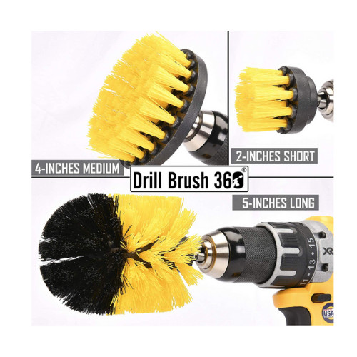 Scrubbing Drill Brush Attachments Shower Kitchen Professional Cleaning Time Save