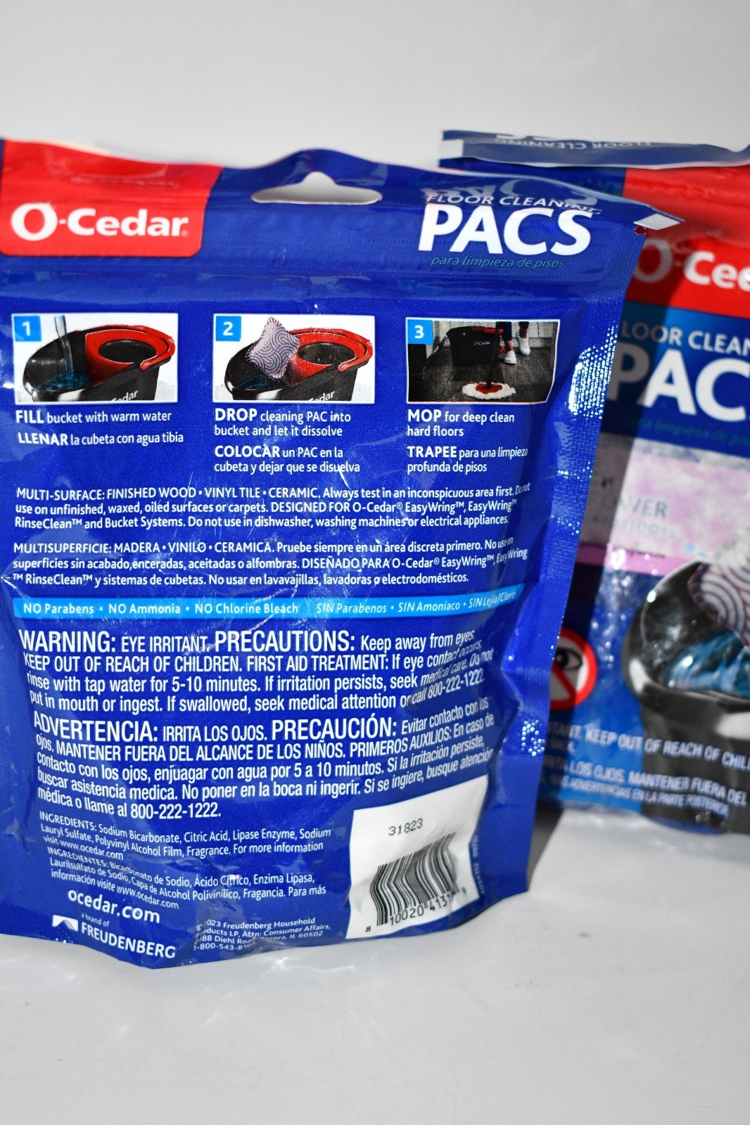 O-Cedar PACS Hard Floor Cleaner – Lavender Scent – 10 Count (3-Packs) Naturally