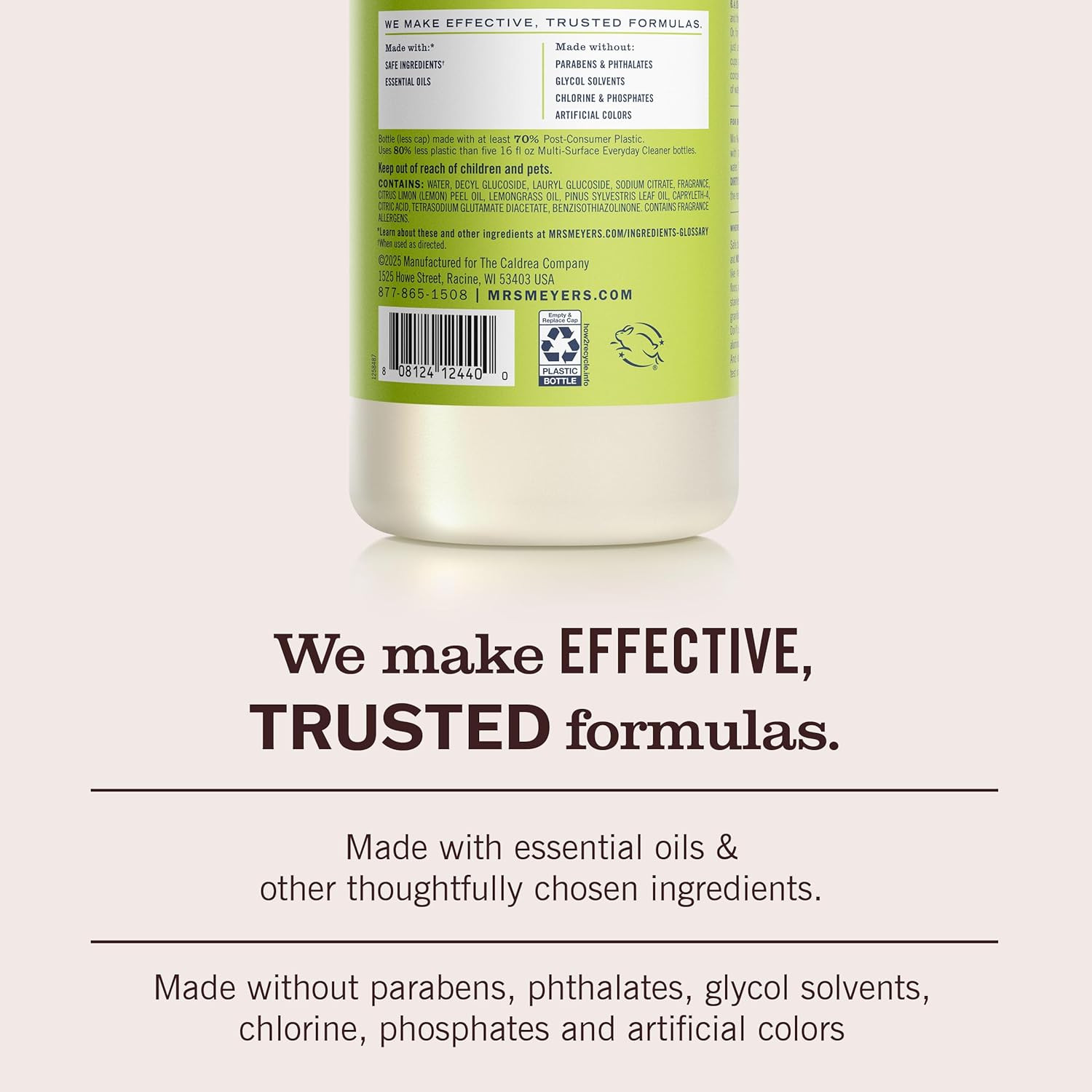 MRS. MEYER’S CLEAN DAY Multi-Surface Everyday Concentrate, Lemon Verbena Scent,
