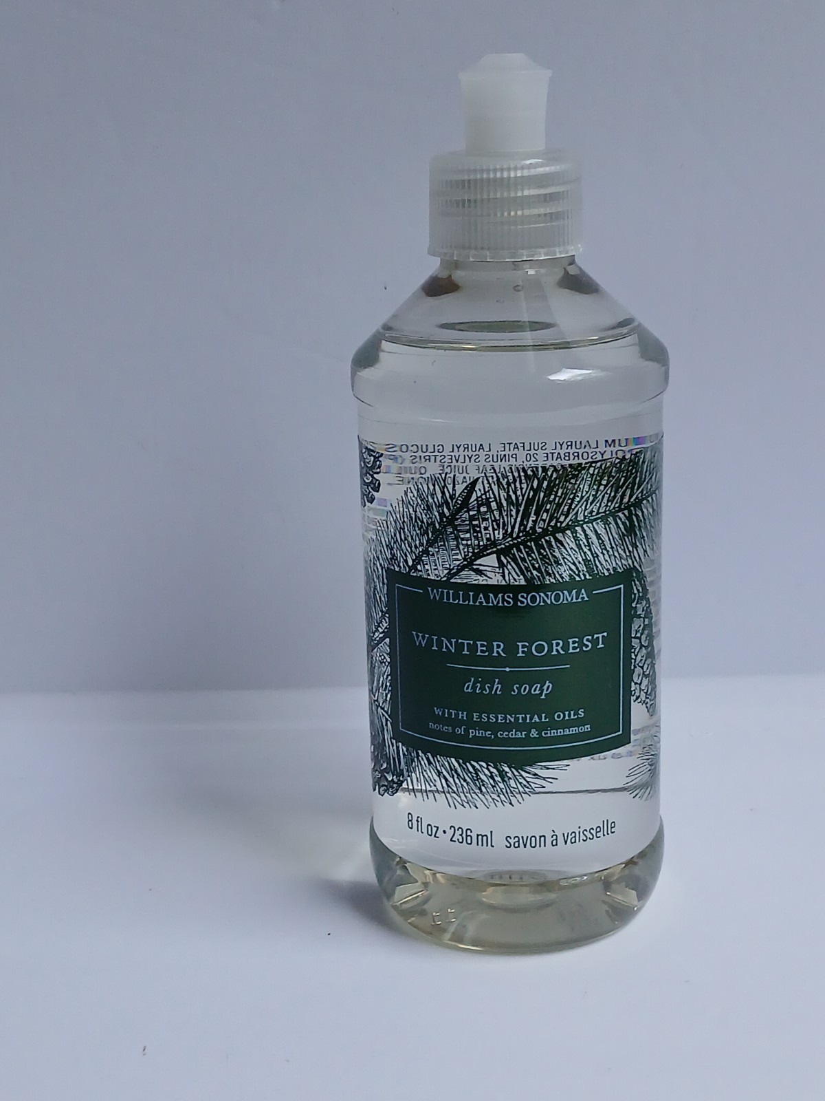 RARE Williams Sonoma WINTER FOREST Dish Soap 8 oz NEW! Essential Oils