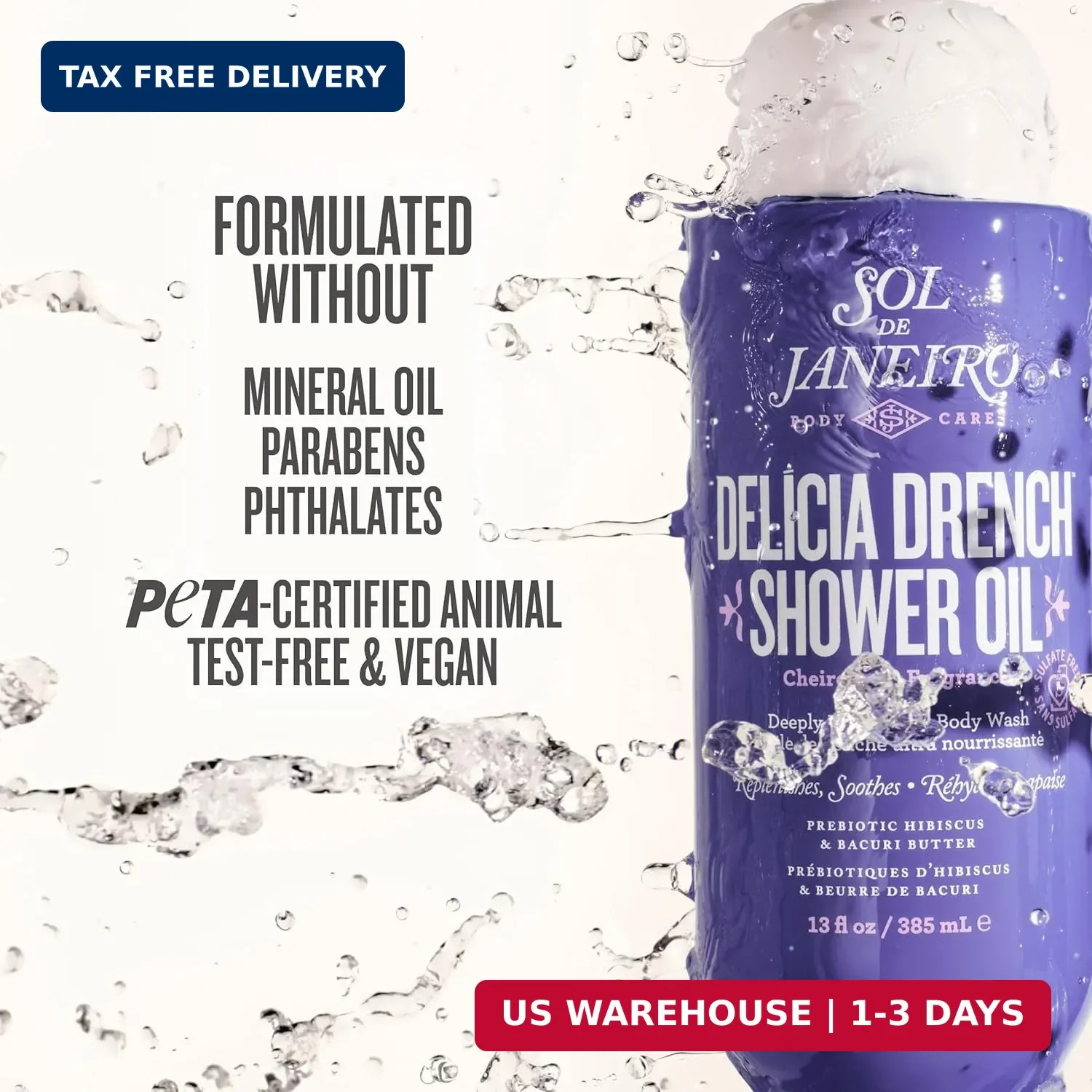 Sol de Janeiro Delicia Drench Shower Oil | Deeply Nourishing Body Wash