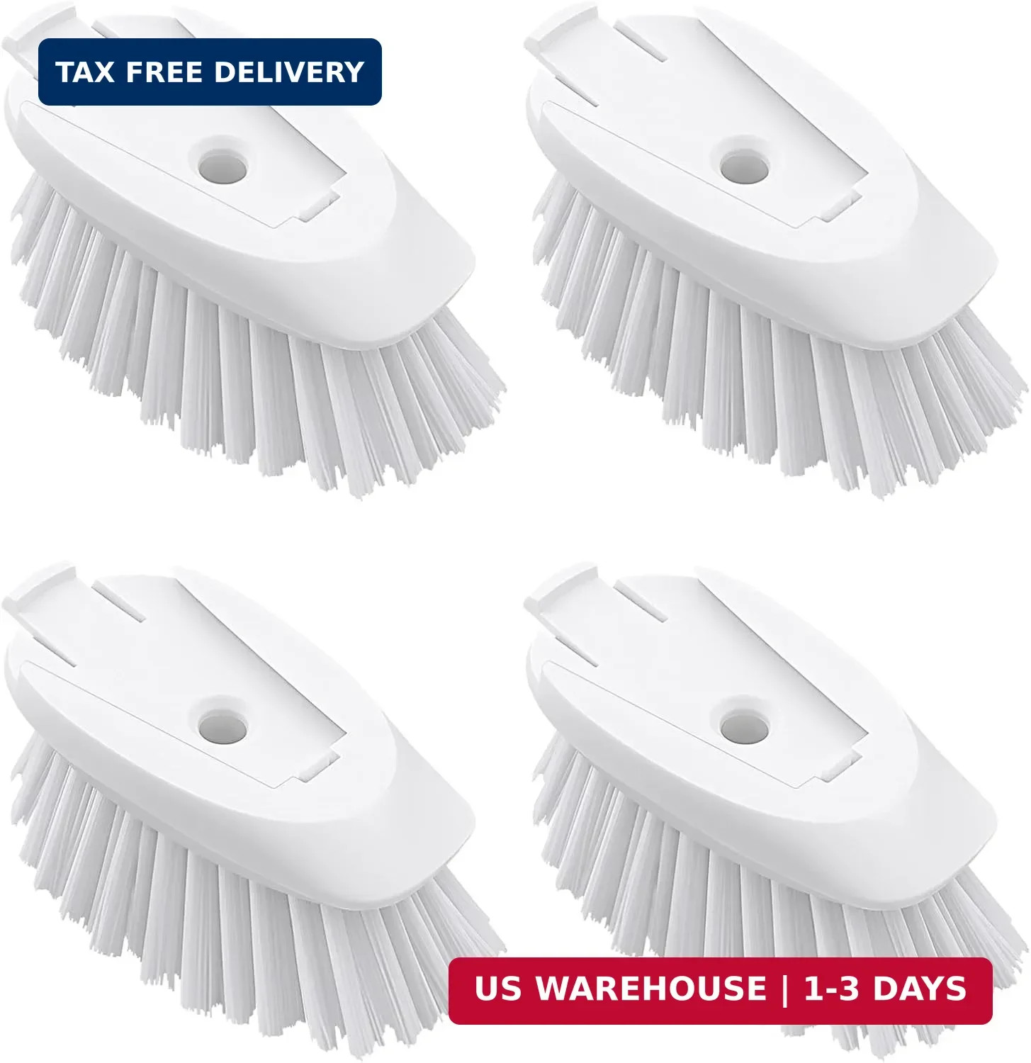 Dish Brush Refills 4 Pack, White Replacement BrushHeads Compatible with OXO Dish