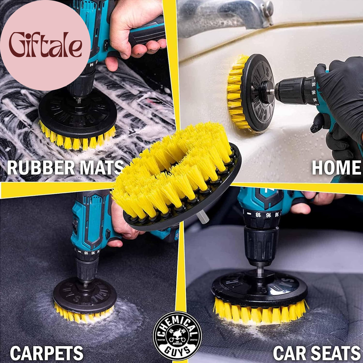 Foaming Citrus Fabric Clean Drill Brush Kit – High Foaming Stain and Odor Remove